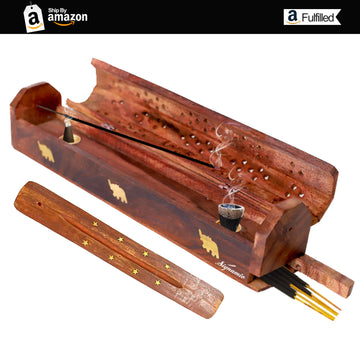 2pcs Wooden Agarbatti Incense Stand with Extra Ash Catcher