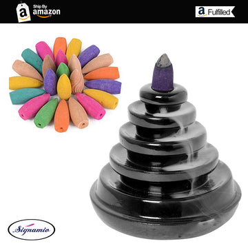 Ceramic Shiv Back Flow Incense Burner Holder - 1 Pcs/30 Cones(DN-16)